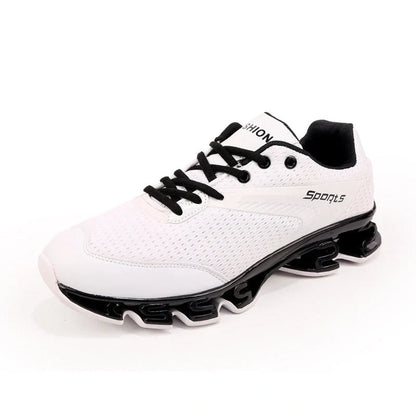 Blade Warrior Sneakers in green, white, black, and red with breathable mesh upper