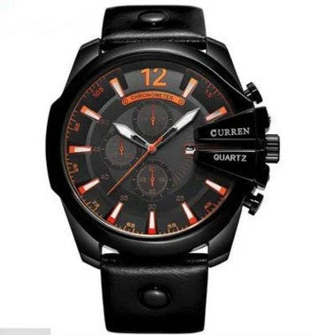 A premium wristwatch with a large dial and three sub-dials, showcasing a sophisticated and stylish design.