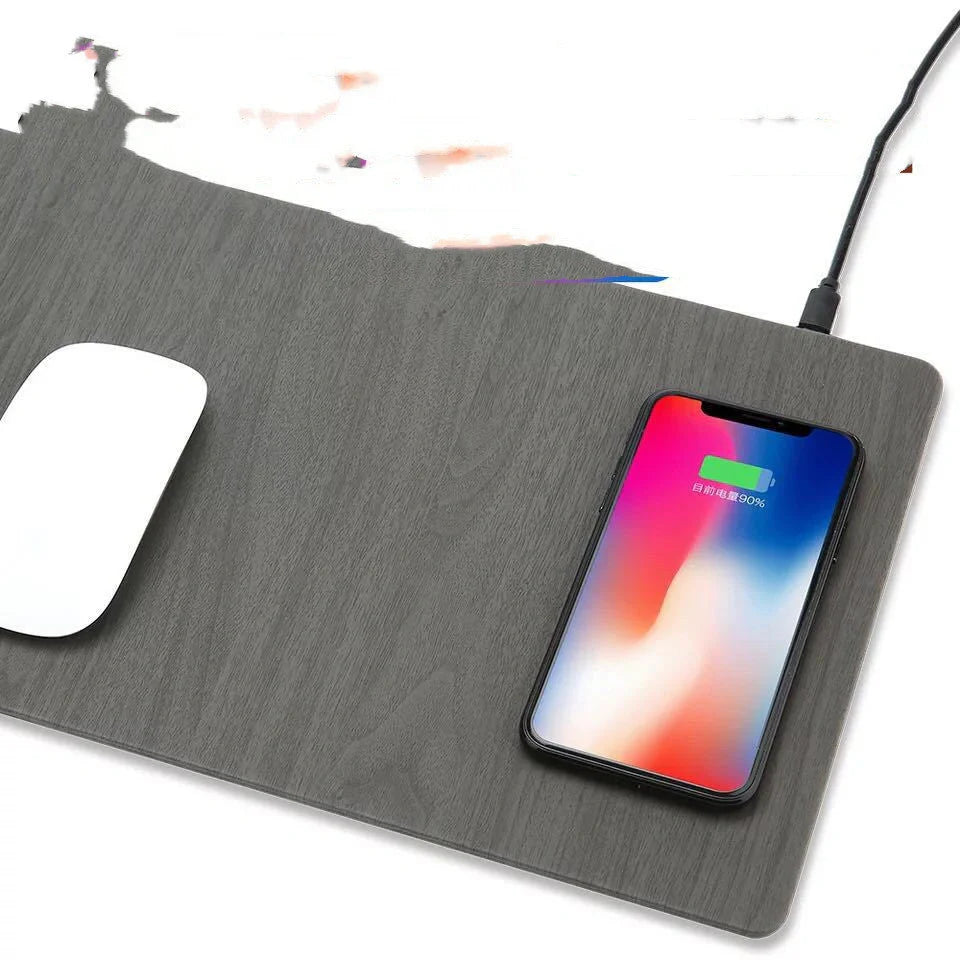 Qi Wireless Charging Mouse Pad with PU Leather Surface for comfortable and efficient charging