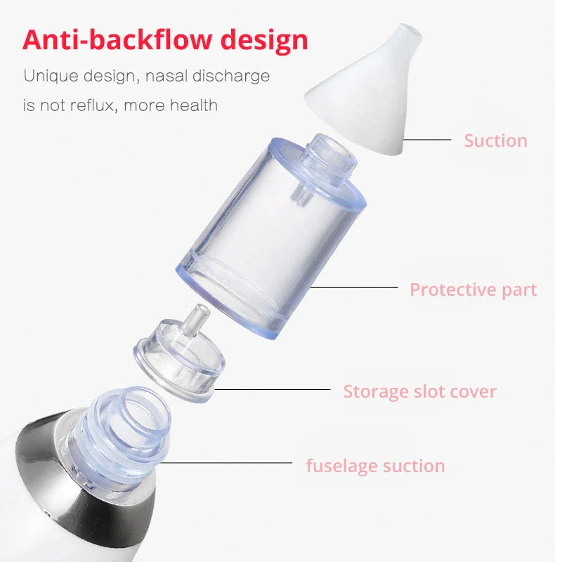 Premium electric nasal aspirator for infant care, with adjustable suction strength and soft, skin-friendly silicone design