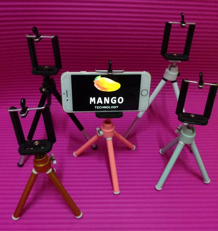 Mini aluminium tripod stand for digital cameras and mobile phones, adjustable with 3D panning and tilting capabilities