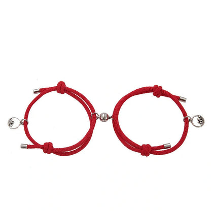 Magnetic Couple's Bracelet Set with adjustable alloy design, symbolising eternal love and connection.