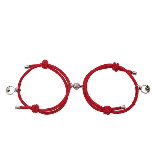 Magnetic Couple's Bracelet Set with adjustable alloy design, symbolising eternal love and connection.