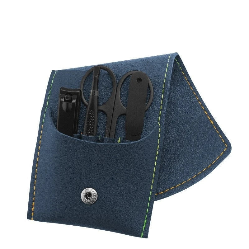 A 16-piece premium manicure and pedicure set with stainless steel tools and a stylish leather case