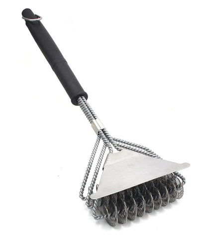 Premium stainless steel barbecue grill cleaning brush with durable wire bristles and ergonomic handle for easy grill maintenance