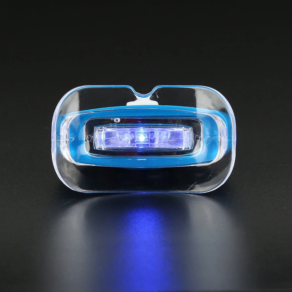 Premium blue LED teeth whitening lamp for on-the-go use, featuring compact, portable design and intelligent light technology.
