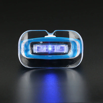 Premium blue LED teeth whitening lamp for on-the-go use, featuring compact, portable design and intelligent light technology.