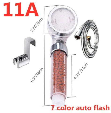 Color Changing LED Shower Head with temperature display and high-pressure flow