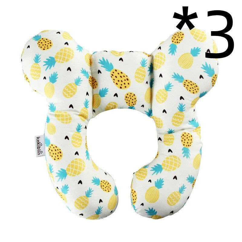 U-shaped baby head support pillow in pure cotton for car safety seats