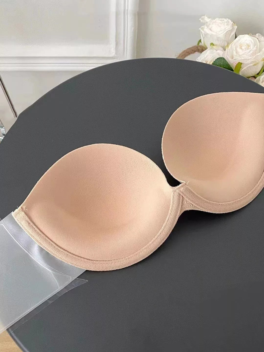 Strapless Beauty Back Chest Paste Back Push Up Invisible Non-slip Underwear in skin colour and black