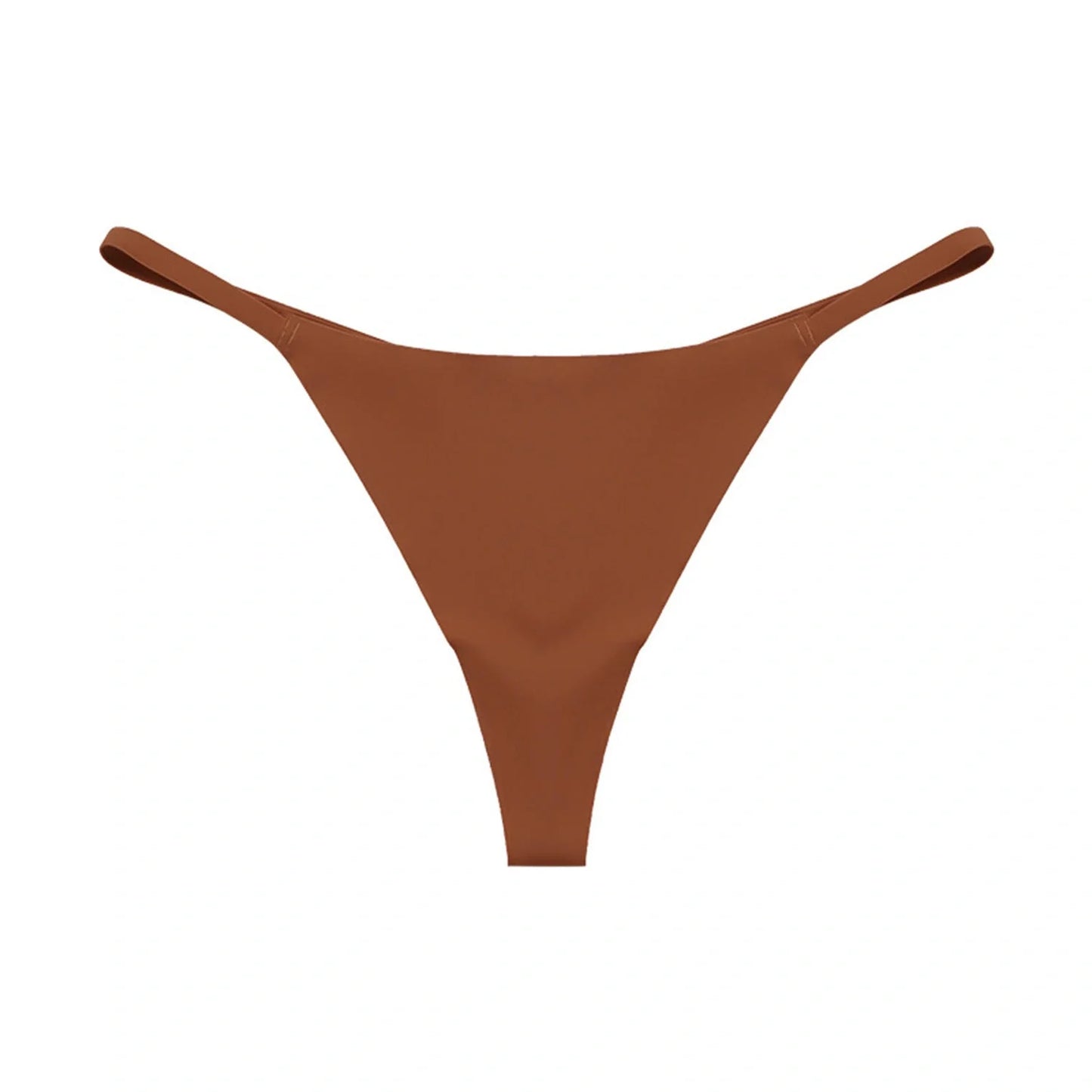 Low waist ice silk seamless T-back female underwear set in multiple colours