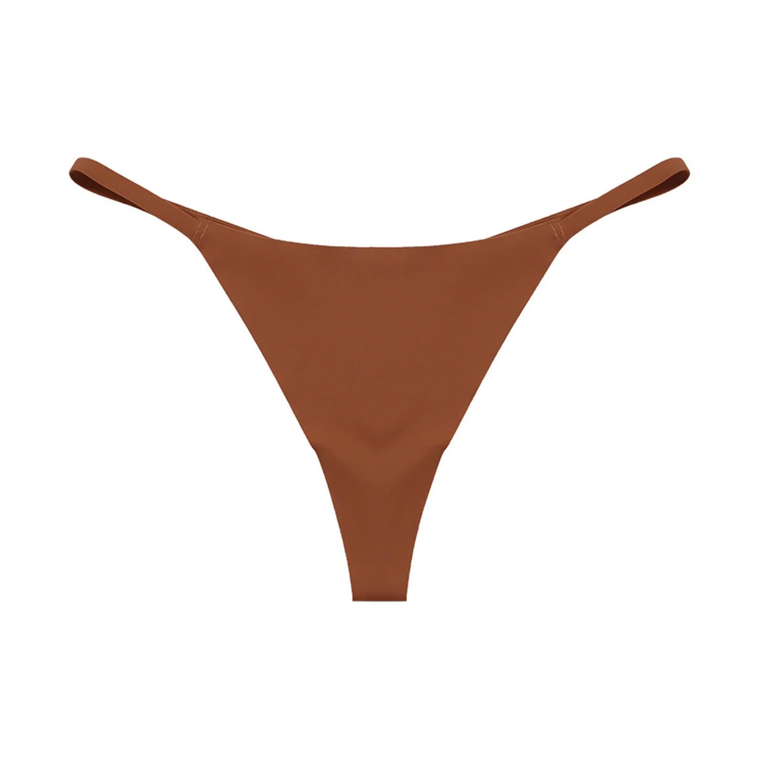 Low waist ice silk seamless T-back female underwear set in multiple colours