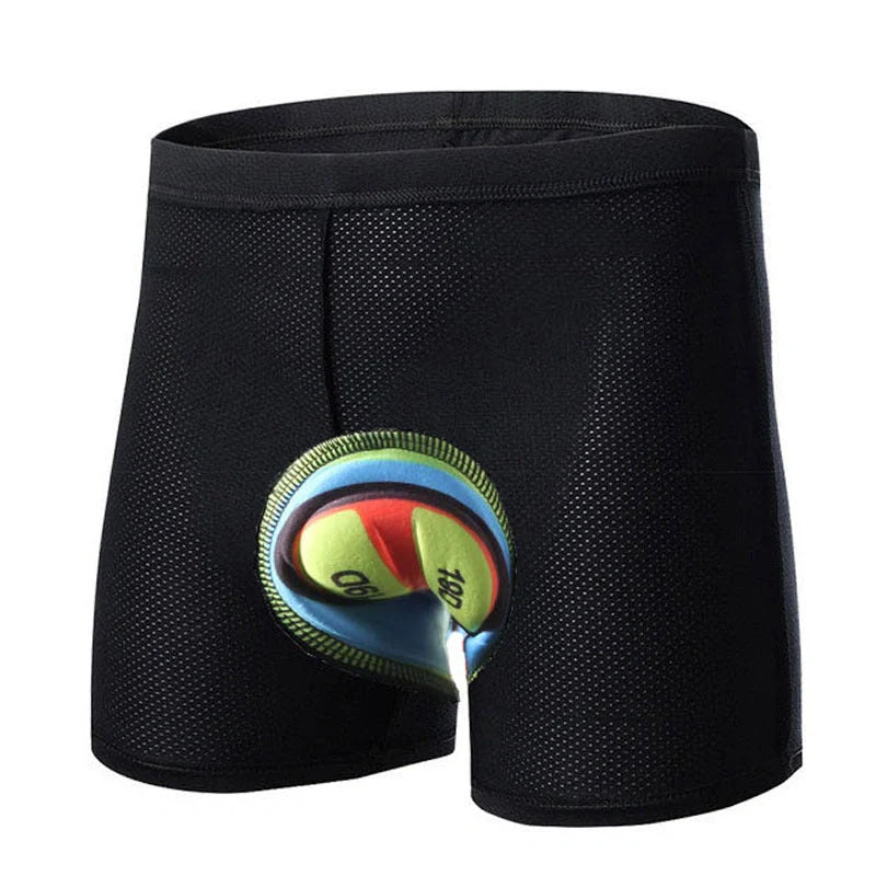 Cycling shorts with 3D gel padding in green, sizes S to XXXL