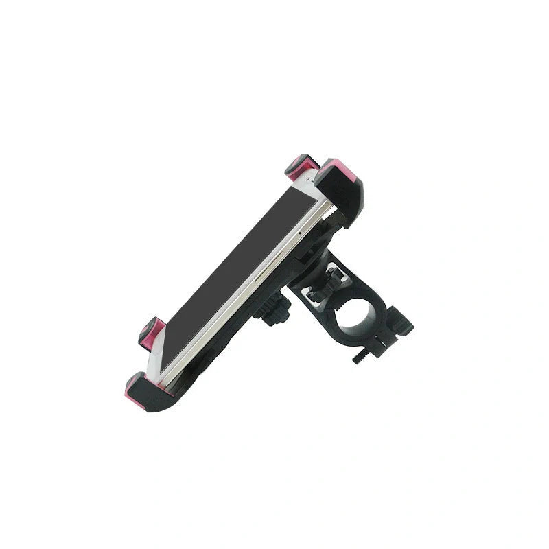 Black bicycle mobile phone holder with tough nylon support and four-legged lock