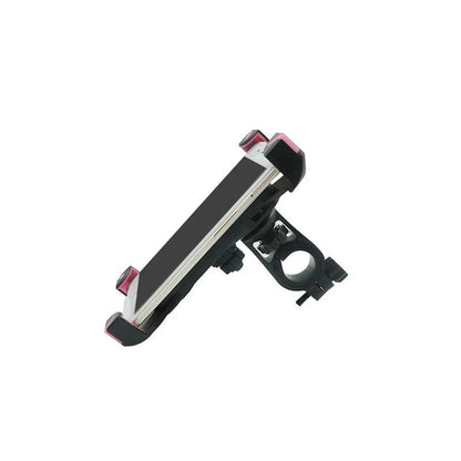 Black bicycle mobile phone holder with tough nylon support and four-legged lock