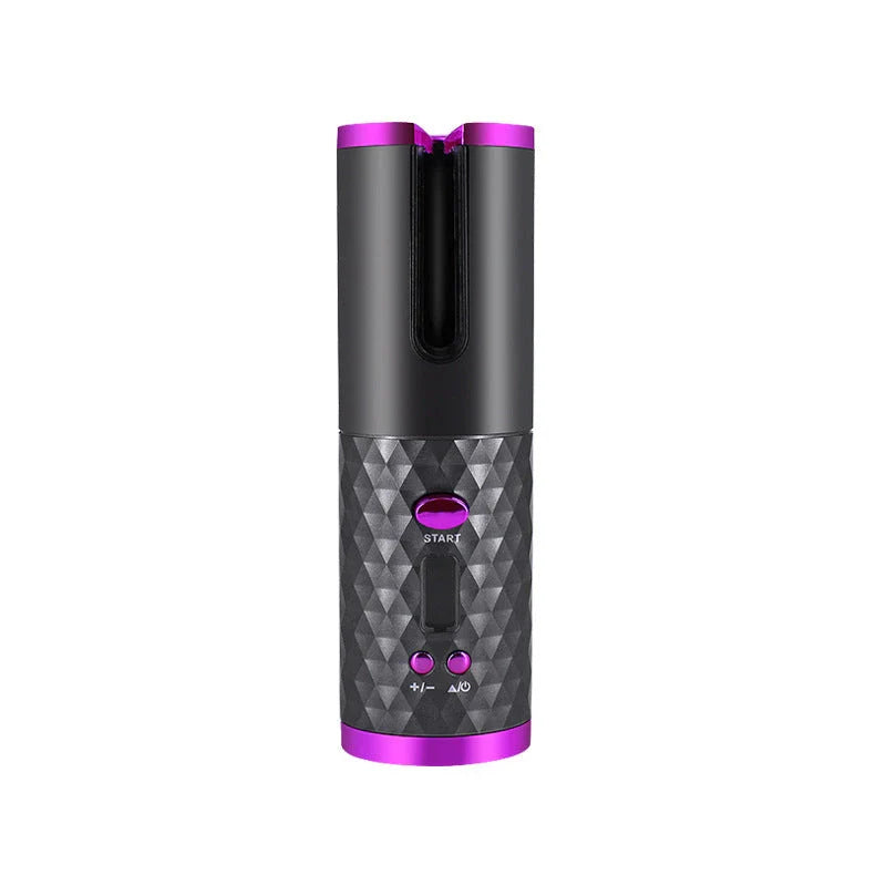 Cordless Automatic Hair Curler with LCD Display for creating salon-quality curls and waves on the go