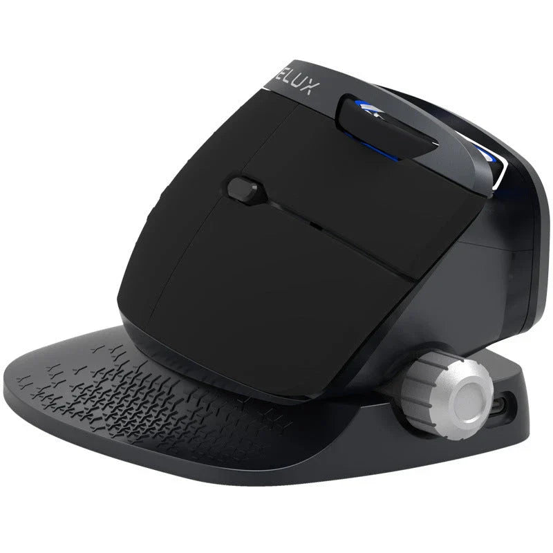 Ergonomic wireless vertical mouse with adjustable angle, high-precision sensor, and intuitive controls for enhanced productivity and comfort