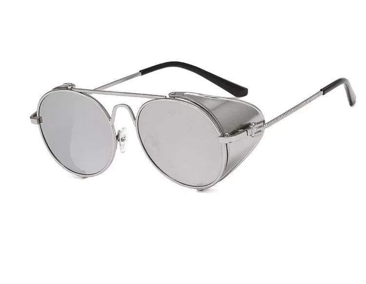 Steampunk sunglasses with UV400 protection and vintage metal frames in various colours