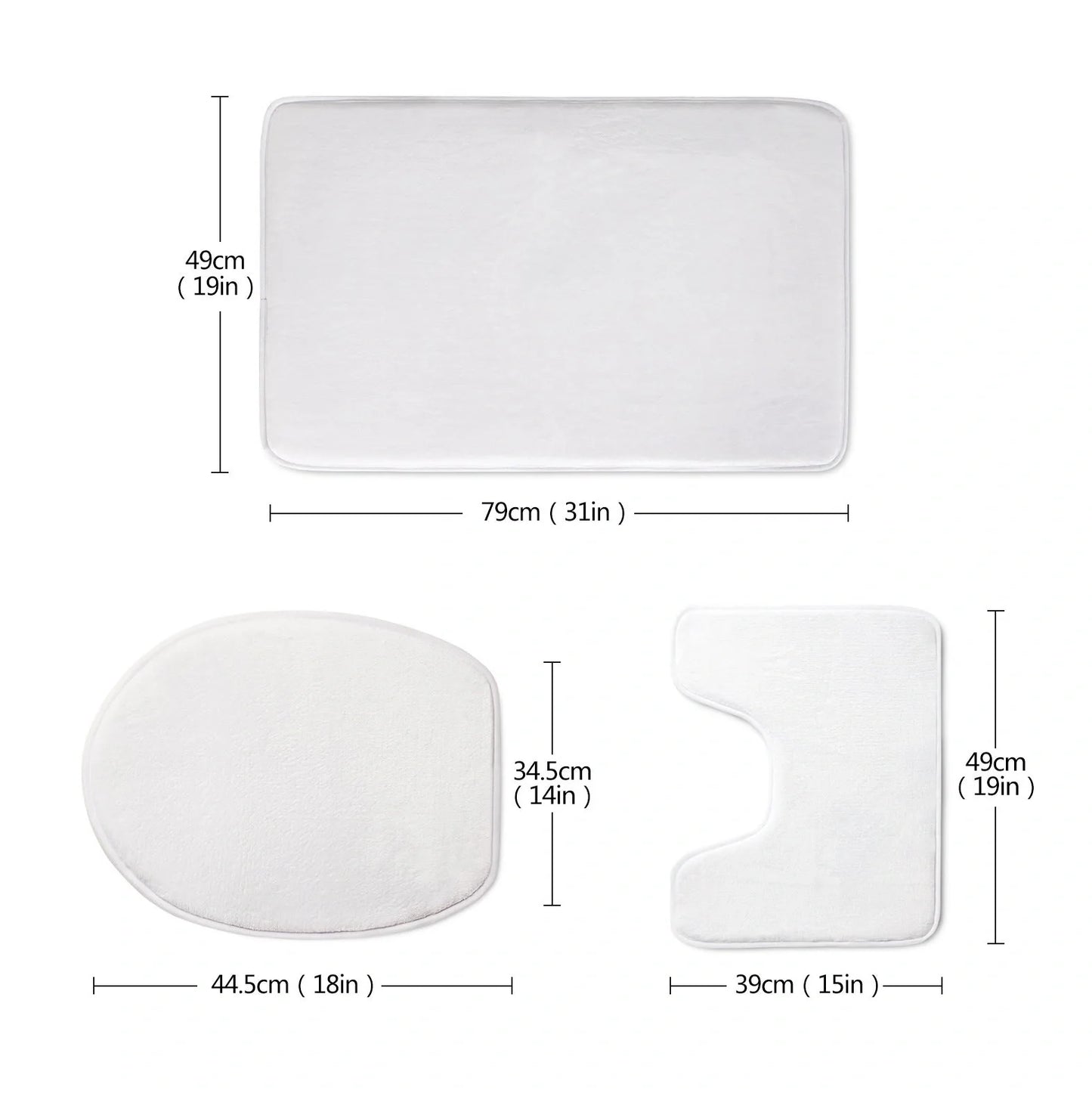 Custom 3D style bathroom set with flannel floor mats and toilet seat cover