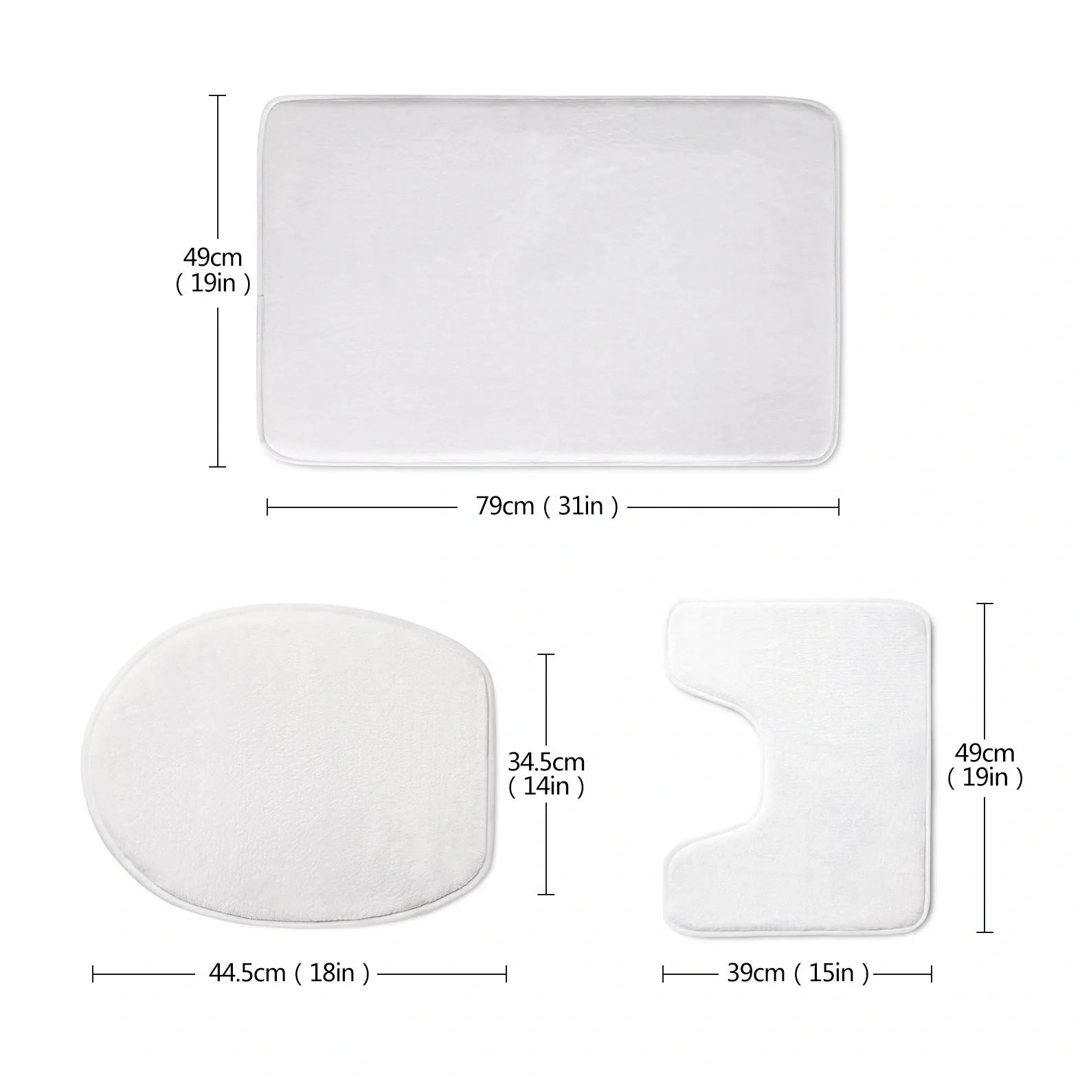 Custom 3D style bathroom set with flannel floor mats and toilet seat cover