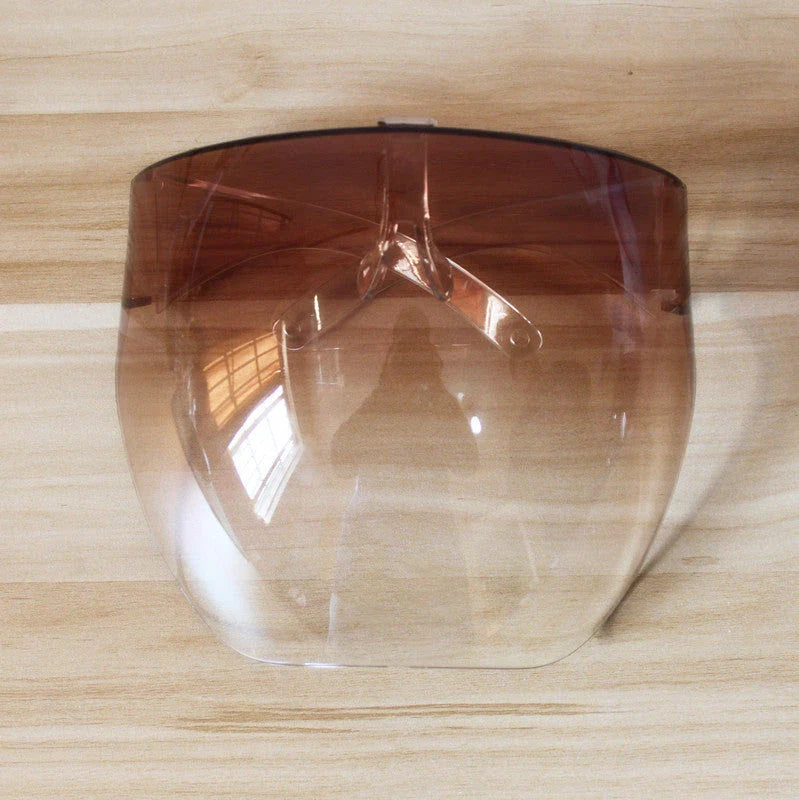 Premium multi-function face shield glasses with anti-fog coating, durable plastic frame, and crystal-clear lenses for sun protection and safety