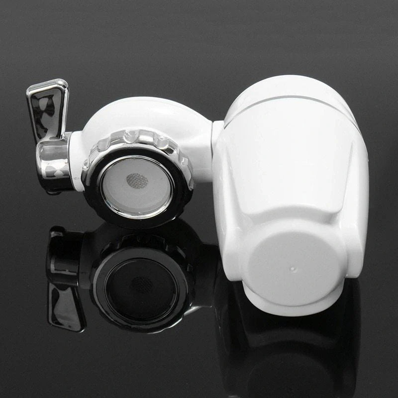White kitchen tap water purifier with ceramic cartridge and universal adapter