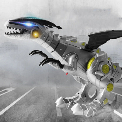 Roaming Robotic Dragon Toy with Lifelike Movement, Flashing Lights, Sounds, and Water Spray Effects
