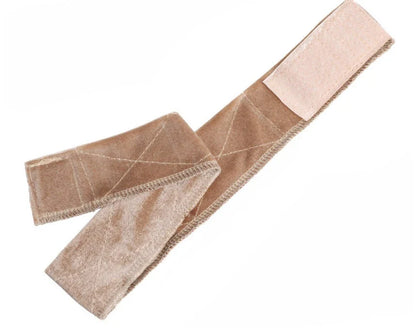 Adjustable and flexible velvet headband designed to securely hold wigs and hairpieces in place