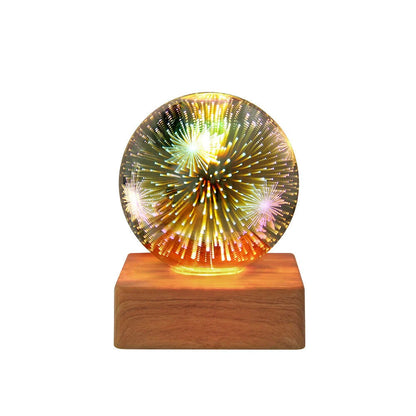 USB 3D Firework Crystals Ball Night Light with starry sky effect