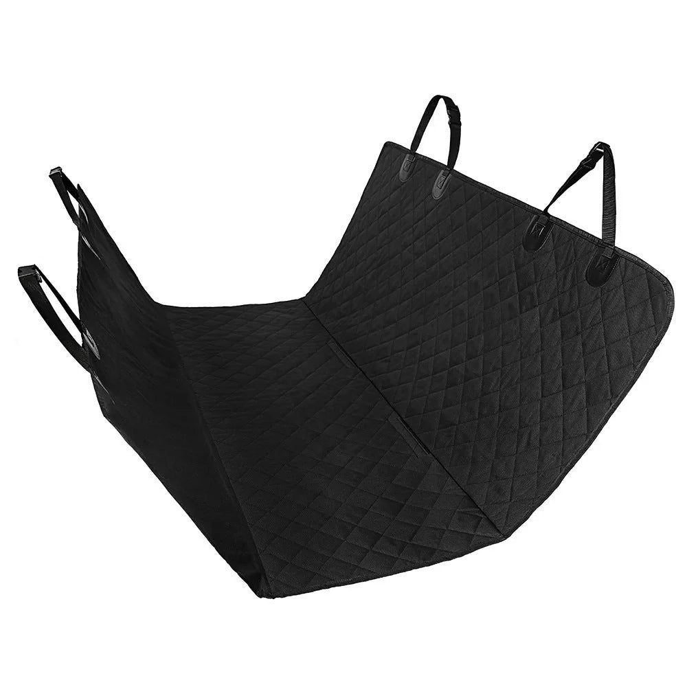 Waterproof dog car seat cover with view mesh and anti-skid surface