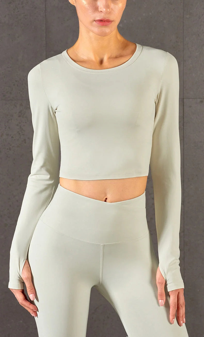 High-elastic Nylon Fitness Long Sleeves in various colours