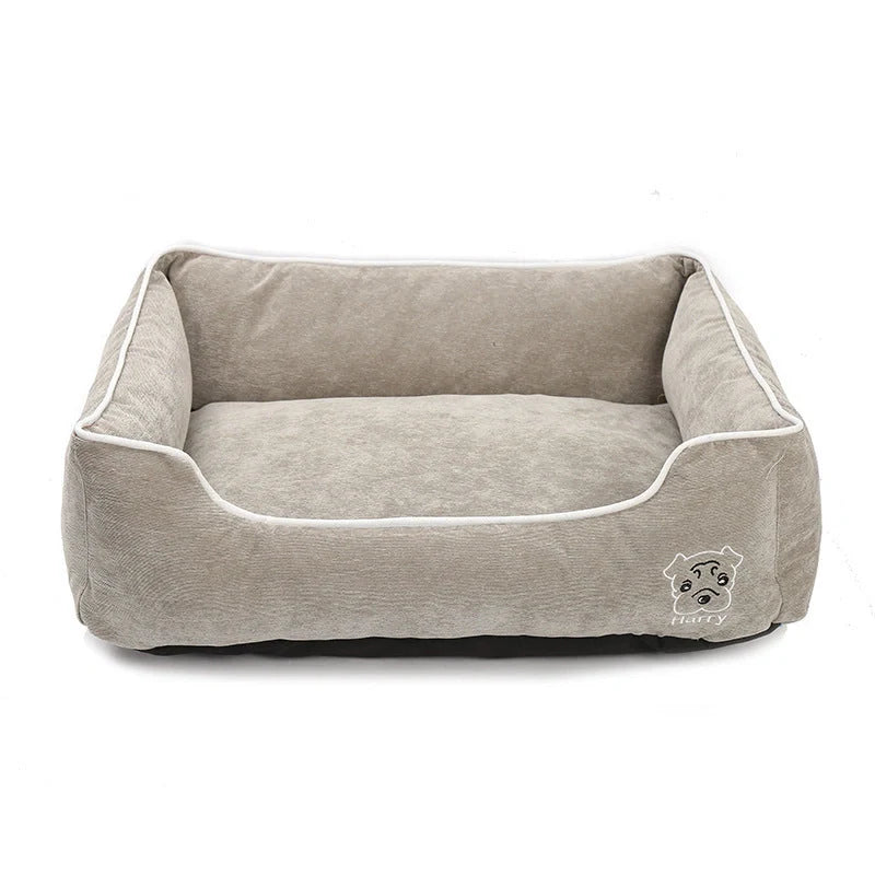 Durable corduroy bite-resistant pet kennel in various sizes and colours