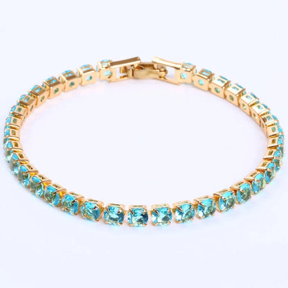 Luxury cubic zirconia tennis bracelet for women and men, available in multiple colours and sizes.