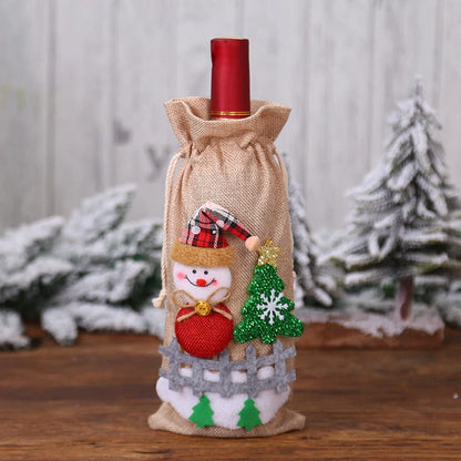 Festive Christmas wine bottle socks in vibrant colours, 14cm x 31cm