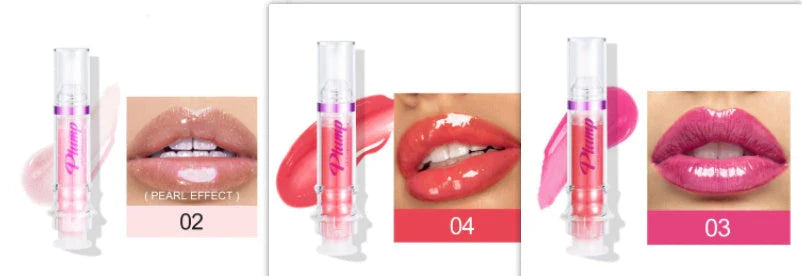 Glossy Luxury Lip Gloss in various shades with a mirror-like shine and hydrating formula