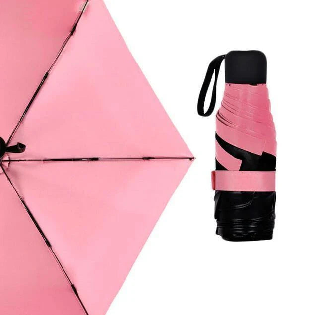 Compact folding umbrella in multiple colours, offering sun protection and windproof design for all-weather use in the UK