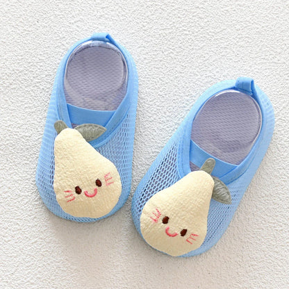 Non-slip baby shoes and socks with cartoon designs for toddlers