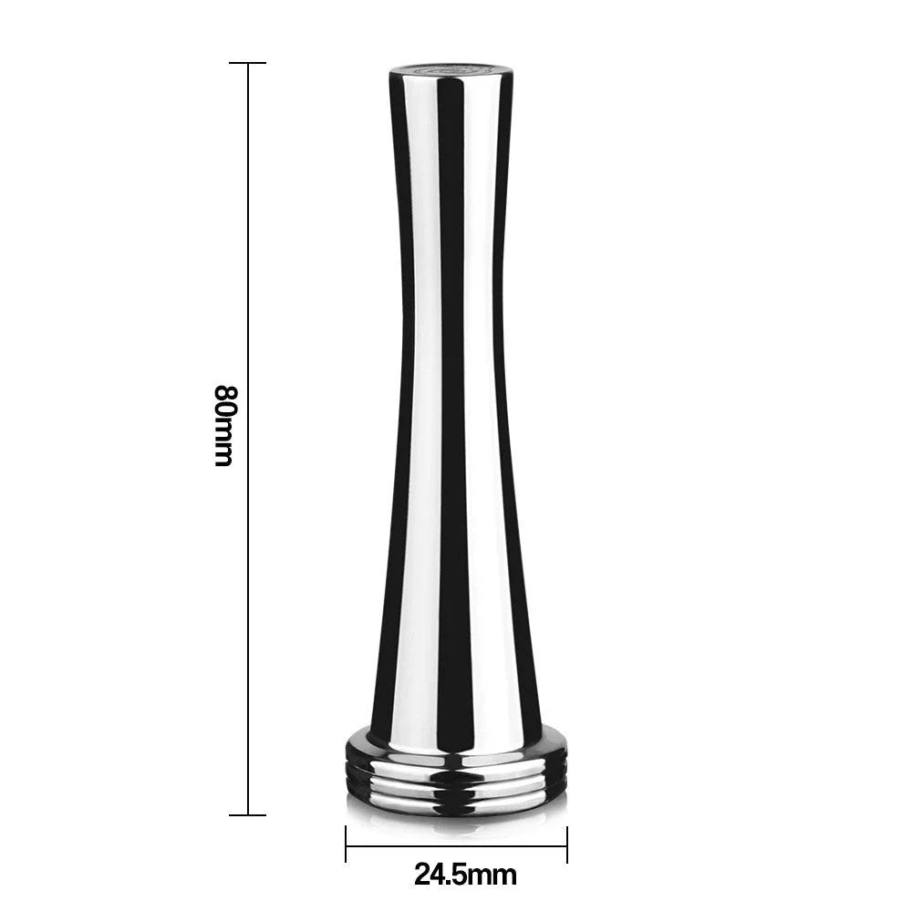 Premium stainless steel coffee capsule holder with integrated tamper for easy organization and perfect espresso extraction