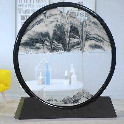 Mesmerizing glass sand art with vibrant, ever-changing movements in a variety of colors