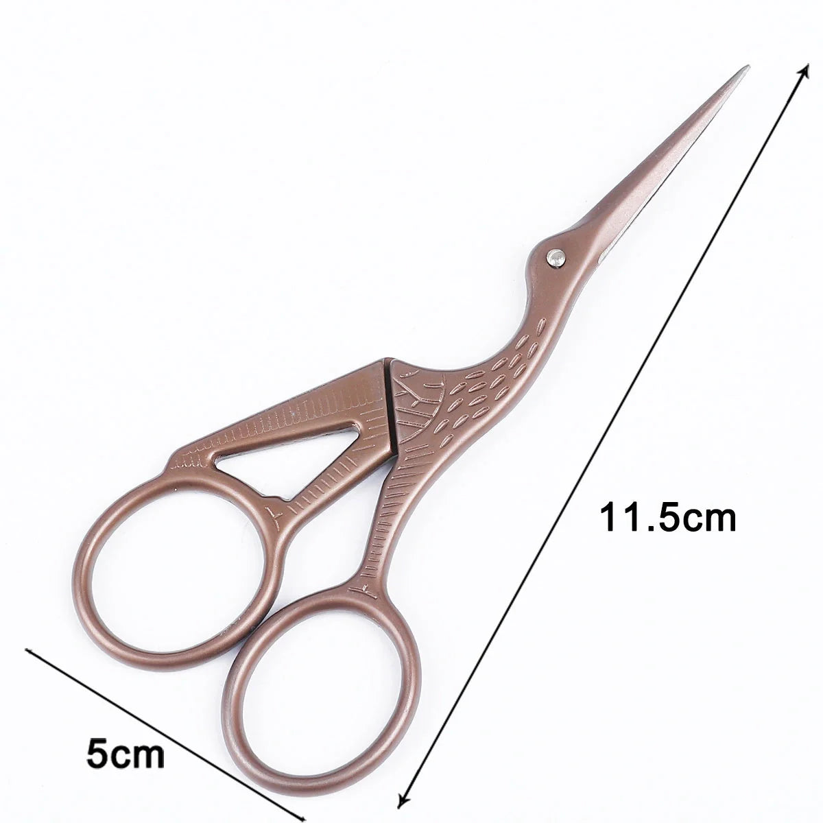 Elegant stainless steel crane embroidery scissors in various colors