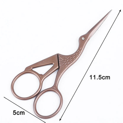 Elegant stainless steel crane embroidery scissors in various colors