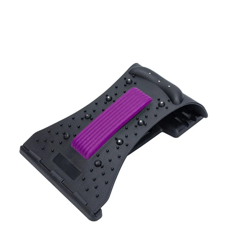 An arc-shaped acupuncture and magnetic therapy cervical spine stretcher with various colour options