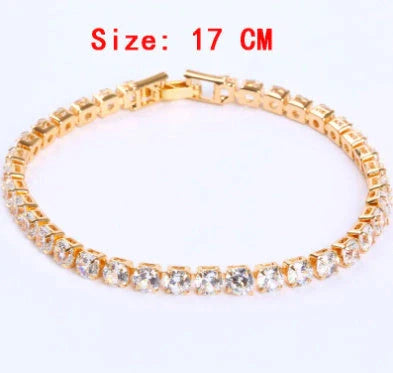 Luxury cubic zirconia tennis bracelet for women and men, available in multiple colours and sizes.