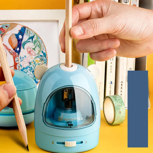 Multifunctional desk organiser set with electric pencil sharpener, eraser, and vacuum cleaner for efficient workspace organisation