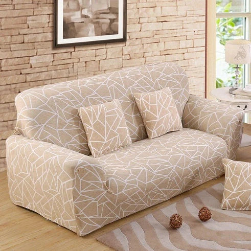 Elastic sofa cover in navy blue with high-density fabric protection