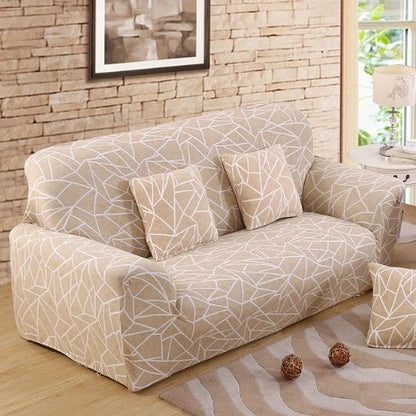 Elastic sofa cover in navy blue with high-density fabric protection