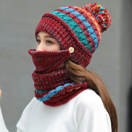 Korean winter knitted wool hat in various colours