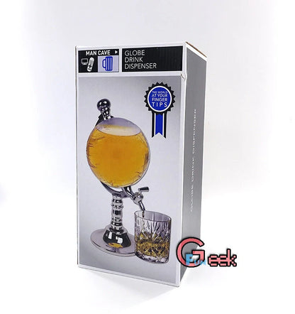 Globe-shaped wine decanter with chrome stand, 1.5L capacity