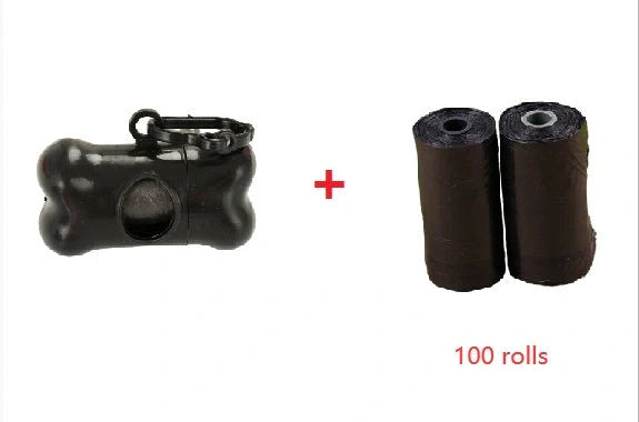 Compact black dog poop bag dispenser box with hook for easy transport