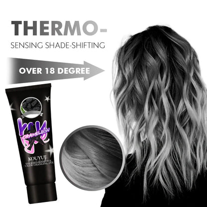 Professional thermochromic hair dye cream with colour change effect